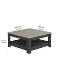 thumbnail image 5 of MinimaDecor Grado Two Tier, Square Coffee Table, 35 inches, Dark Gray and Oak Finish, 5 of 6