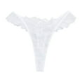 thumbnail image 4 of GEWSEY Women's Sexy Cheeky Silk Thong Panties Tangas Plus Size Underwear V String (White, M), 4 of 5