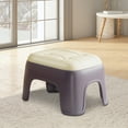thumbnail image 6 of Home Plastic Small Stool with Cushioned Leatherette Seat, 8.3 x 10.6 x 7.1 in Stackable Short Stool, Lightweight 0.93 lb Bathroom, Living Room & Kids Step Chair, 6 of 6