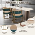 thumbnail image 5 of Set of 2 Blue Beige PU Dining Chairs With Gold Iron Frame for Dining Room, 5 of 8