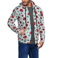 thumbnail image 2 of Kdxio Ladybugs And Flowers 1 Print Men Hoodies Casual Hoodies for Men with Zip Pockets Full Zip Long Sleeve Sweatshirt Sports Hooded Jacket-Small, 2 of 5