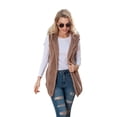 thumbnail image 3 of Chaqueta de felpa con capucha para mujer, chaleco de color sólido europeo y americano de longitud media, nuevo estilo caliente, otoño e invierno, 2023, 3 of 4