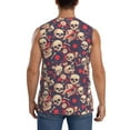 thumbnail image 4 of Lsque Skull rock music record Print Men's Cotton Blend Sleeveless Muscle Shirts (S-3XL)- Moisture Wicking, Odor Protection, UPF 30+,Medium, 4 of 8