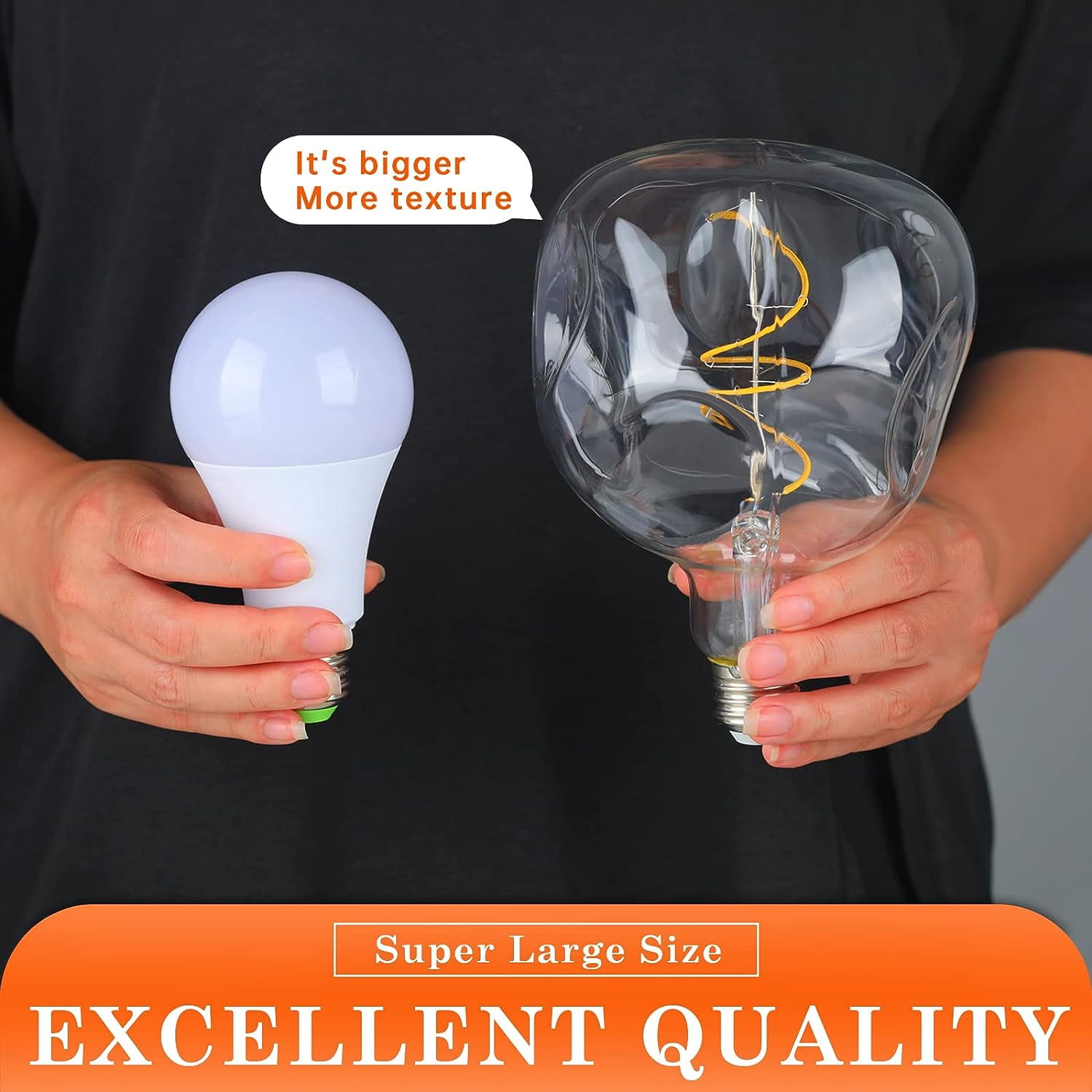 OMED S125 Oversized Dimmable LED Edison Bulb, 2700K Soft White Vintage Large Alien Shape Decorative Light Bulb with E26 Base, 5 watt 400LM Giant Clear Glass Edison Bulb for Bedroom and Living Room