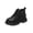 Black, variant on Unisex Kids Lace-Up Ankle Booties Boys Girls Side Zipper Platform Short Boots Breathable Anti-Slip Soft Daily Footwear for Big Kids Autumn School