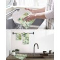 thumbnail image 5 of Green Blue Leaves Kitchen Dish Towels for Drying Dishes Set of 2, Summer Botanical Farmhouse Watercolor Leaf Waffle Weave Microfiber Hand Tea Bathroom Towels Quick Dry & Absorbent Towel 15.7x23.6, 5 of 7