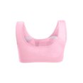 thumbnail image 3 of Entrenamiento Algodón Sin alambre Comodidad Cojín extraíble Chaleco Tops Sujetador Rosa One Size, 3 of 6