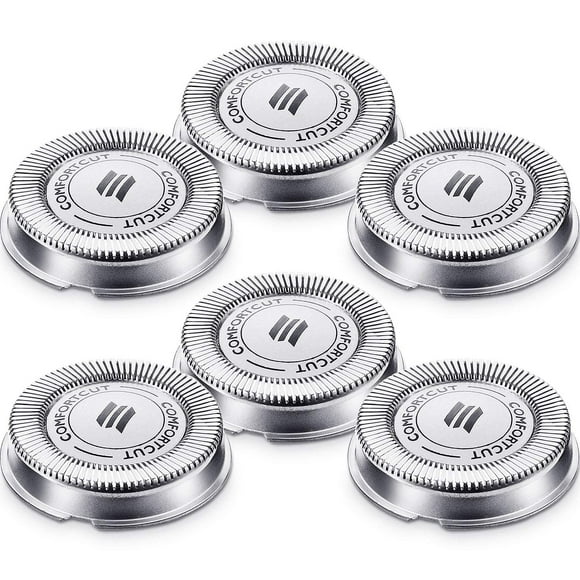 6 Packs SH30 Replacement Head Shaver Replacement Heads Compatible with Philips Electric Shaver Series 1000, 2000, 3000 Click and Style with Pointed Blade, Non-Original