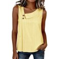 thumbnail image 4 of RQYYD Womens Sleeveless Asymmetric Neck Tops Casual Striped Blouses Button Front Tank Tee Shirts Daily Clothes, 4 of 6