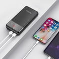 thumbnail image 4 of Portable Battery Backup LED Charger 20000mAh MultiProtective Compact External Power Bank, Compatible with iPhone Samasung Google OnePlus Phones & More /Black P20W, 4 of 5