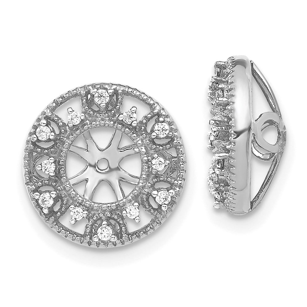 Earring Jackets 14K White Gold Fancy Diamond Earring Jackets, (0