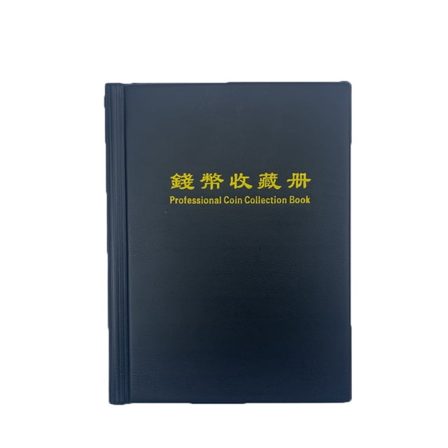 Ounissouiy Libro de colección de monedas conmemorativas de 52mm y 60 bolsillos para el hogar, soporte portátil para sellos, álbum, soporte para Almacenamiento y organización del hogar Negro