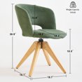 thumbnail image 4 of GrandNoor Mid Century Modern Swivel Accent Chair with Solid Wood Legs, Home Office Desk Chair No Wheels, Makeup Chair for Vanity, Upholstered Chair for Bedroom, Green, 4 of 9