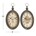 thumbnail image 3 of DecMode 15"H, 8"W Black Metal Pocket Watch Style Wall Clock (2 Count), 3 of 11