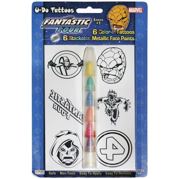 Fantastic Four Tattoos and Metallic Face Paint