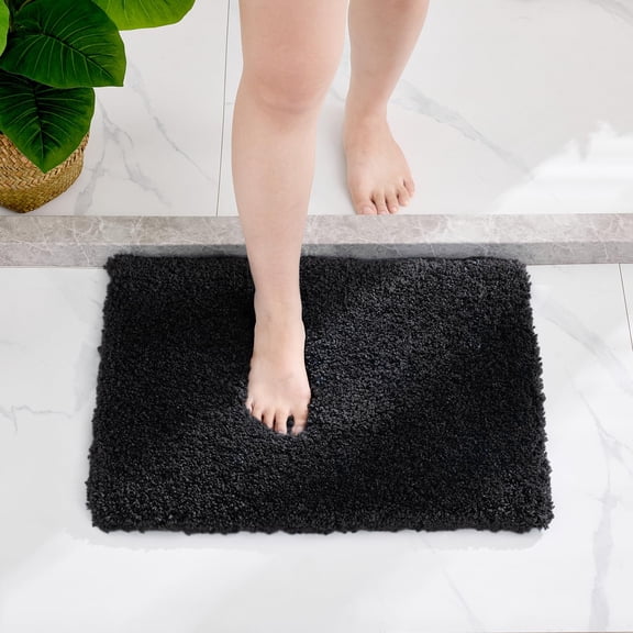 Bathroom Rug - Non-Slip Plush Small Bath Mat, Highly Absorbent & Ultra Soft Fluffy Floor Mat, Machine Washable for Shower and Tub