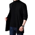 thumbnail image 2 of Nuevo suéter largo de primavera para hombre, chaqueta tipo cárdigan de punto extra largo, abrigo de suéter de color sólido, 2 of 5