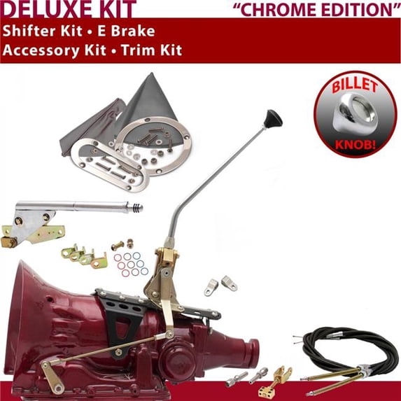 American Shifter 4L60 Shifter Kit Chrome 12 in. E Brake Cable Clevis Trim Kit for F0CBF
