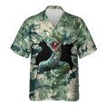 thumbnail image 3 of Camisa hawaiana con estampado de serpiente de terror para hombre, divertida camisa hawaiana con estampado 3D de serpiente, blusas casuales de verano de manga corta con solapa, 3 of 5