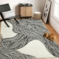 thumbnail image 3 of CAROMIO Modern Area Rug Contemporary Abstract Rug for Living Room Bedroom Soft Artistic Abstract Modern Interior Rug, 8' x 10' Black White, 3 of 5