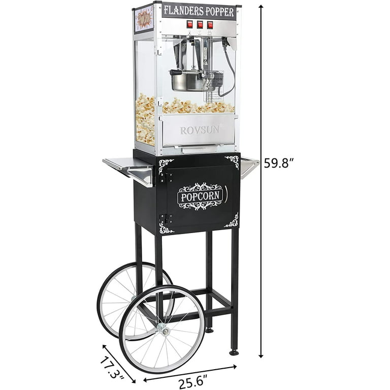 Galaxy 8 oz. Black Popcorn Machine / Popper - 120V