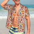 thumbnail image 7 of Gukieu Fall Thanksgiving Print Men's Short-sleeved Shirts, Button-down Lapel Hawaiian Shirts, T-shirts, Beach Vacation Summer Casual Wear,Medium, 7 of 7