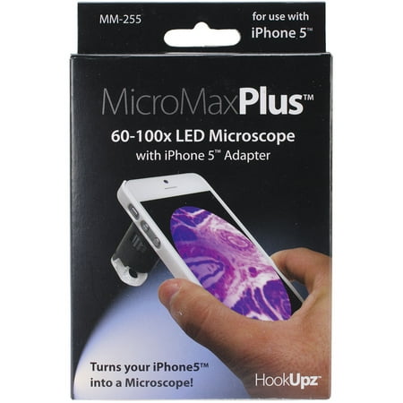 Carson HookUpz MicroMax Plus 60x-100x LED Pocket Microscope with iPhone 4/4S, iPhone 5/5S or Samsung Galaxy S4 Adapter