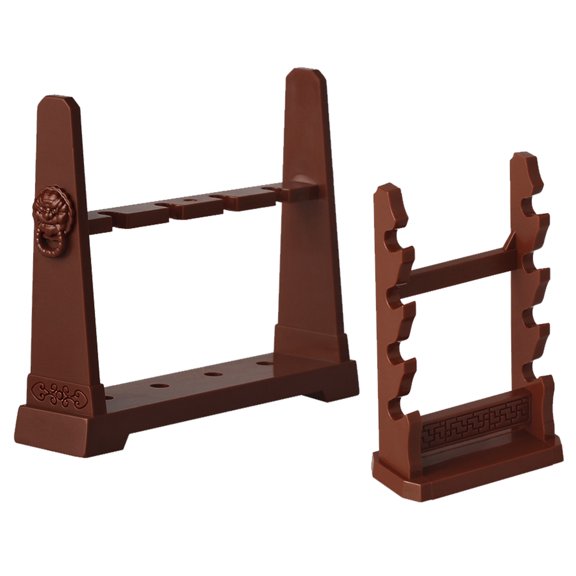 FRCOLOR  2 Pcs Miniature Sword Holders Storage Rack Stand Decorative Brown