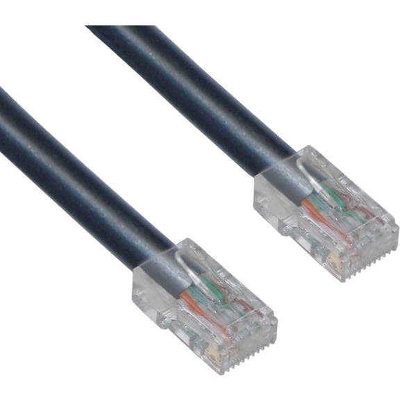 Cat5e Ethernet Cable, 24AWG Network Cable with RJ45 Gold Plated Connector, 4 pair Stranded Bare Copper, Bootless Unshielded Twisted Pair (UTP) Internet Patch Cable, 50 Foot, Black, CableWholesale
