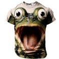 thumbnail image 4 of Men's Graphic T-Shirts 3D Funny Animal Big Mouth Frog Print Novelty Short Sleeve Crewneck Casual Summer Everyday Tops Comfortable Lightweight Tees, 4 of 5
