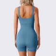 thumbnail image 4 of DHFJKG Yoga Rompers For Women Ribbed Sleeveless Workout One Piece Short Jumpsuit Square Neck Solid Color Summer Gym Outfits Trendy Onesie, 4 of 9