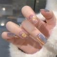 thumbnail image 4 of 24pcs Wearable Pink Press On Fake Nails Tips With Glue false nails design Butterfly Lovely Girl false nails With Wearing Tools FGS, 4 of 7