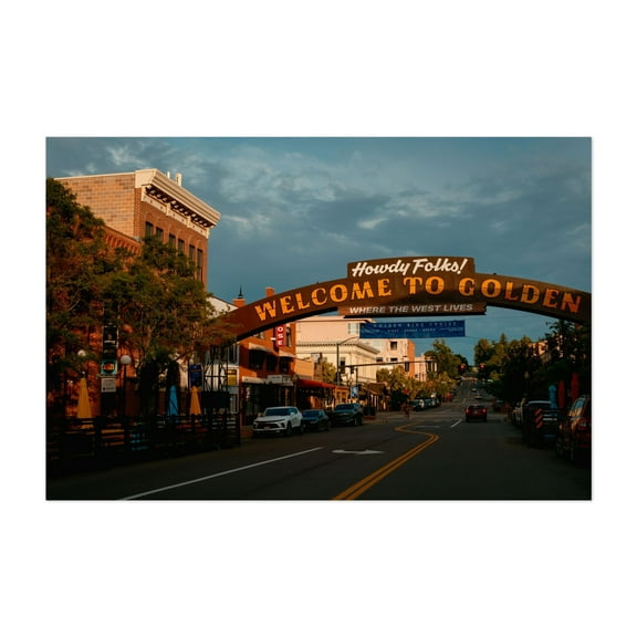 Golden Arch - Golden Colorado Photography City Western Street Photography Architecture Travel Poster Vintage Unframed Wall Art Print 4 x 6 inches