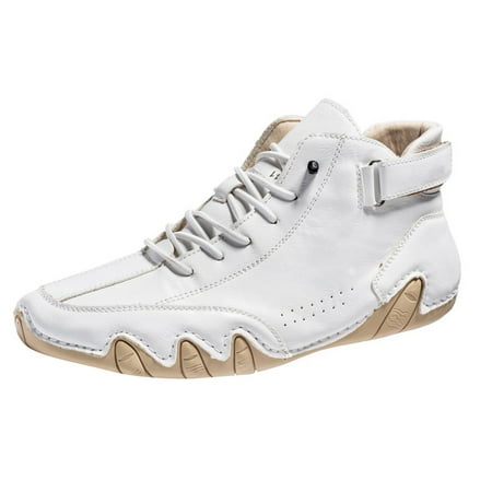 

WNVMWI Mens Shoes White Sneakers Fashion Sneakers Couple s Autumn High Top Boots Men and Women Leisure Short Boots Trend Breathable Leather Shoes Comfortable Walking Running Shoes Size 40