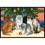 Carolines Treasures BDBA0345MAT Cats Under the Christmas Tree Indoor or Outdoor Mat, 18 x 27