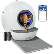 ELS PET Self Cleaning Cat Litter Box, Extra Large Automatic Cat Litter Robot w/ Mat for Multiple Cats