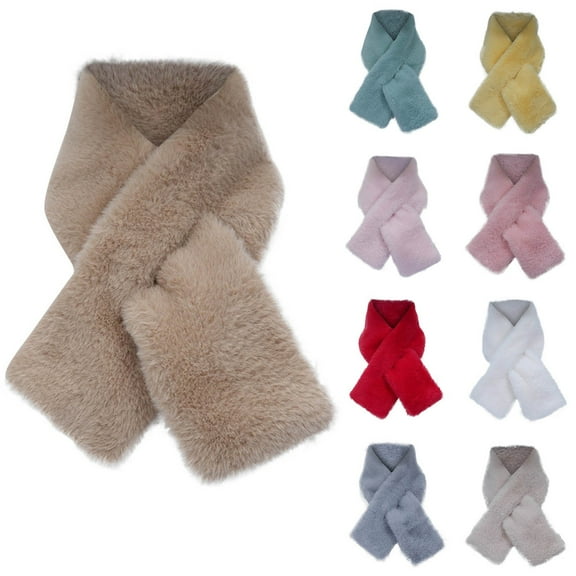 NAISIBABY Kids Boys Girls Scarf, Fuzzy Keep Warm Solid Color Winter Soft Scarf Khaki Free Size