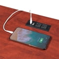 thumbnail image 5 of Pemberly Row Trestle Desk w/ Charging Station in Cherry Wood Finish w/ Shelves, 5 of 7