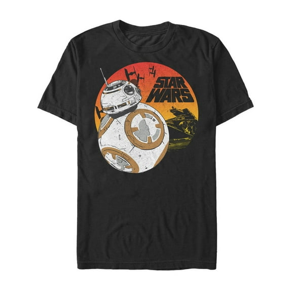 Men's Star Wars The Last Jedi BB-8 Sunset Graphic Tee Black Small