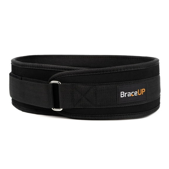 BraceUP 4-Inch Weightlifting Belt for Men and Women – Back Support for Lifting and Training (M Black)