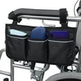 thumbnail image 4 of ALLTIMES Wheelchair Side Bag 3 Pockets Wheelchair Armrest Pouch Organizer Bag, Waterproof Storage Pouches for Rollators Scooters for Newspaper Magazines Glasses Medicine Drink, 4 of 10