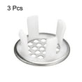 thumbnail image 3 of Uxcell 3Pack Sink Trim Overflow Cover Ring Metal Round Hole Insert in Caps, Silver, 3 of 5