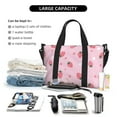 thumbnail image 4 of Travel Duffle Bag Cute Strawberry Pink White FLower Travel Tote Bags Carry on Luggage Waterproof Weekender Bags with Top Handle Adjustable Shoulde Strap for Travel Gym, 4 of 5