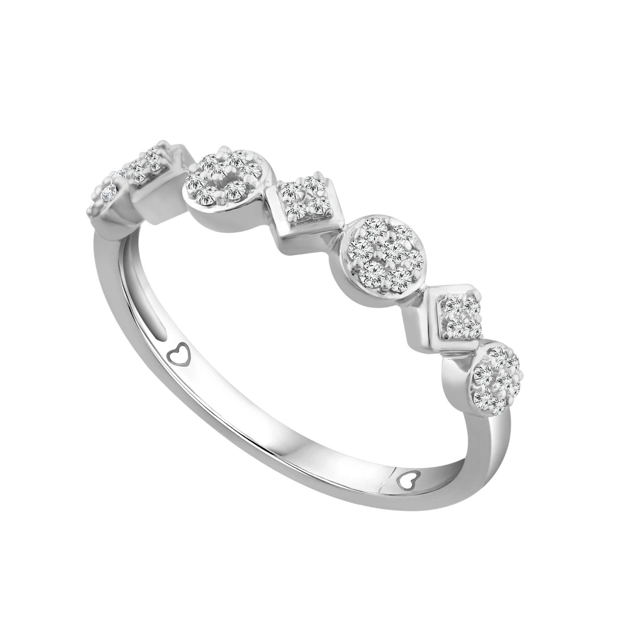 Color of Love 1/6 Carat T.W. Diamond Stackable Band in 10K White Gold (I-J,I3)