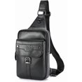 thumbnail image 2 of BULLCAPTAIN Mochila Cruzada de Cuero para Hombre Sling Bolso de Pecho para Viajes de Senderismo, 2 of 8