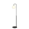 thumbnail image 2 of Evelyn&Zoe Harrison Arc Floor Lamp with Glass Shade, Blackened Bronze/White Milk, 2 of 10