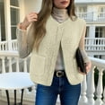 thumbnail image 3 of HTNBO Womens Sherpa Vest Casual Warm Shearling Vests Sleeveless Fleece Jacket with Pockets Teddy Coat Trendy Fall Gilet, 3 of 8