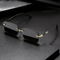 thumbnail image 2 of Rimless Sunglasses Rectangle Fashion Popular Women Men Shades Small Square Sun Glasses For Female male Summer Traveling Oculos, 2 of 10