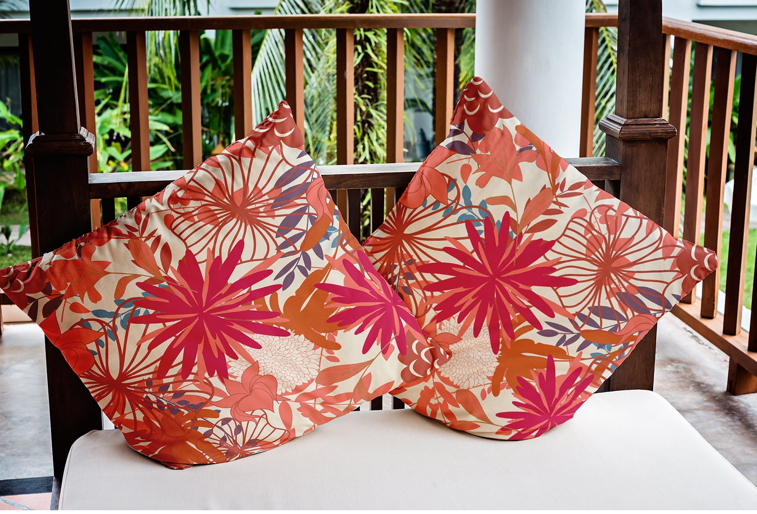 20" x 20" Simply Daisy Jumble Floral Polyester Indoor/Outdoor Pillow, Seed Qty 1
