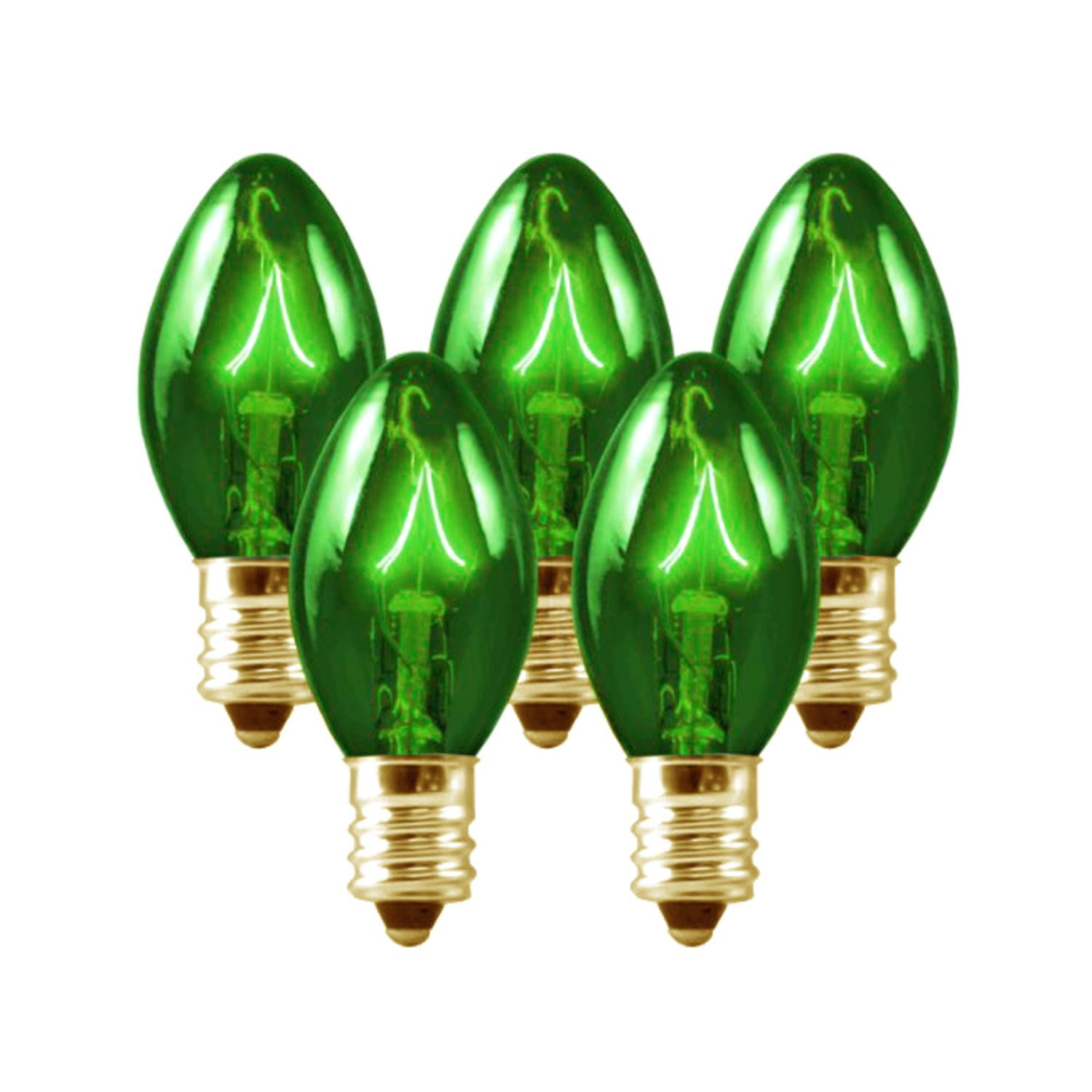 Pack of 4 Transparent Green C7 Christmas Replacement Bulbs Walmart Canada